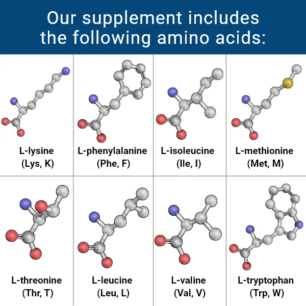 Advanced Amino Formula Supplements Health Benefits Infographic