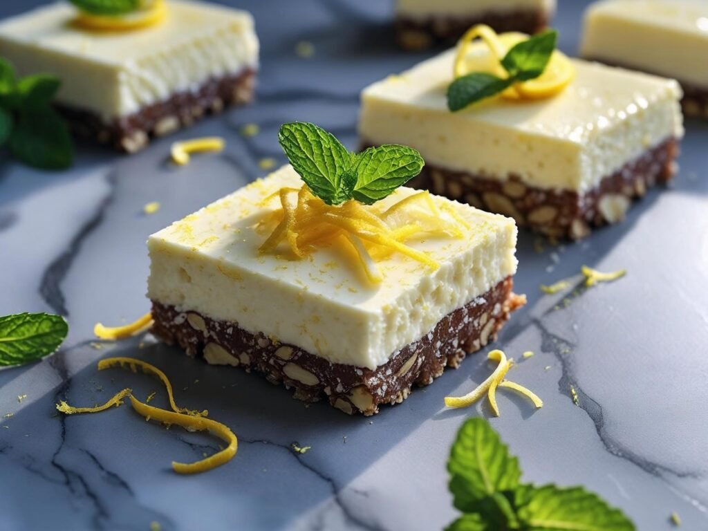 Raw Vegan Lemon Cheesecake Bars from Raw Food Vegan Diet Recipes